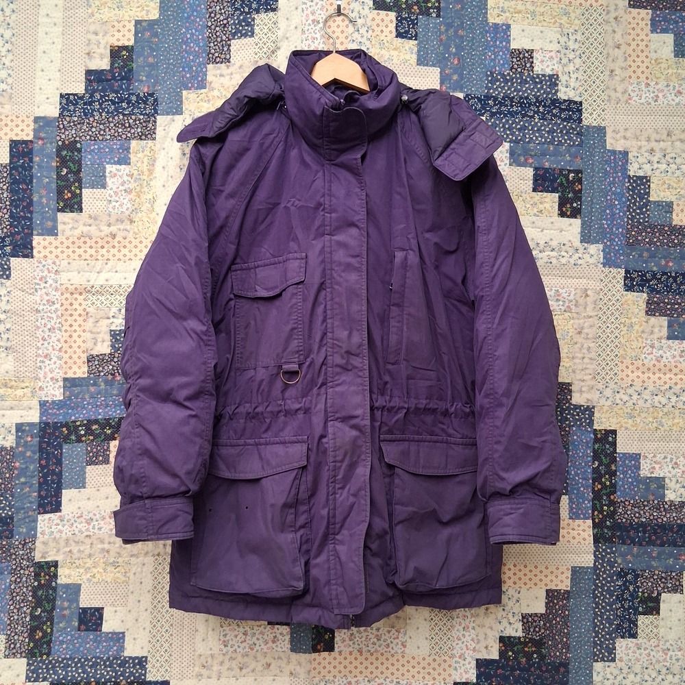 Vintage 90s Eddie Bauer Snowline Down Parka Jacket Womens Medium Purple